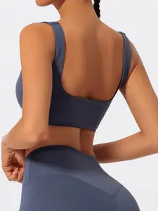 Women's Solid Color Sports Bra, Breathable Comfortable High Stretch Sports Bra, Ladies Sportswear for Indoor Outdoor Wear, Workout Bras