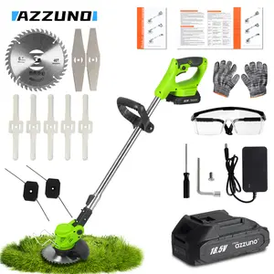 Azzuno lawn mower set, 9800rpm high-speed motor, easy adjustment of angle and handle length, four blade modes, safety switch, efficient use
