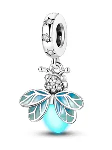 Rhinestone & Glow in the Dark Decorative Firefly Dangle Charm, Pendants, Glitter Zircon Decor Bead, Diy Jewelry Making Supplies for Bracelet & Necklace & Earrings