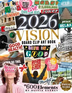 2026 Vision Board Clip Art Book: 600+ Extensive Collection of Powerful Pictures, Quotes, Words, and Affirmations to Create Dream Boards for Women & Men (2026 vision board supplies) Paperback
