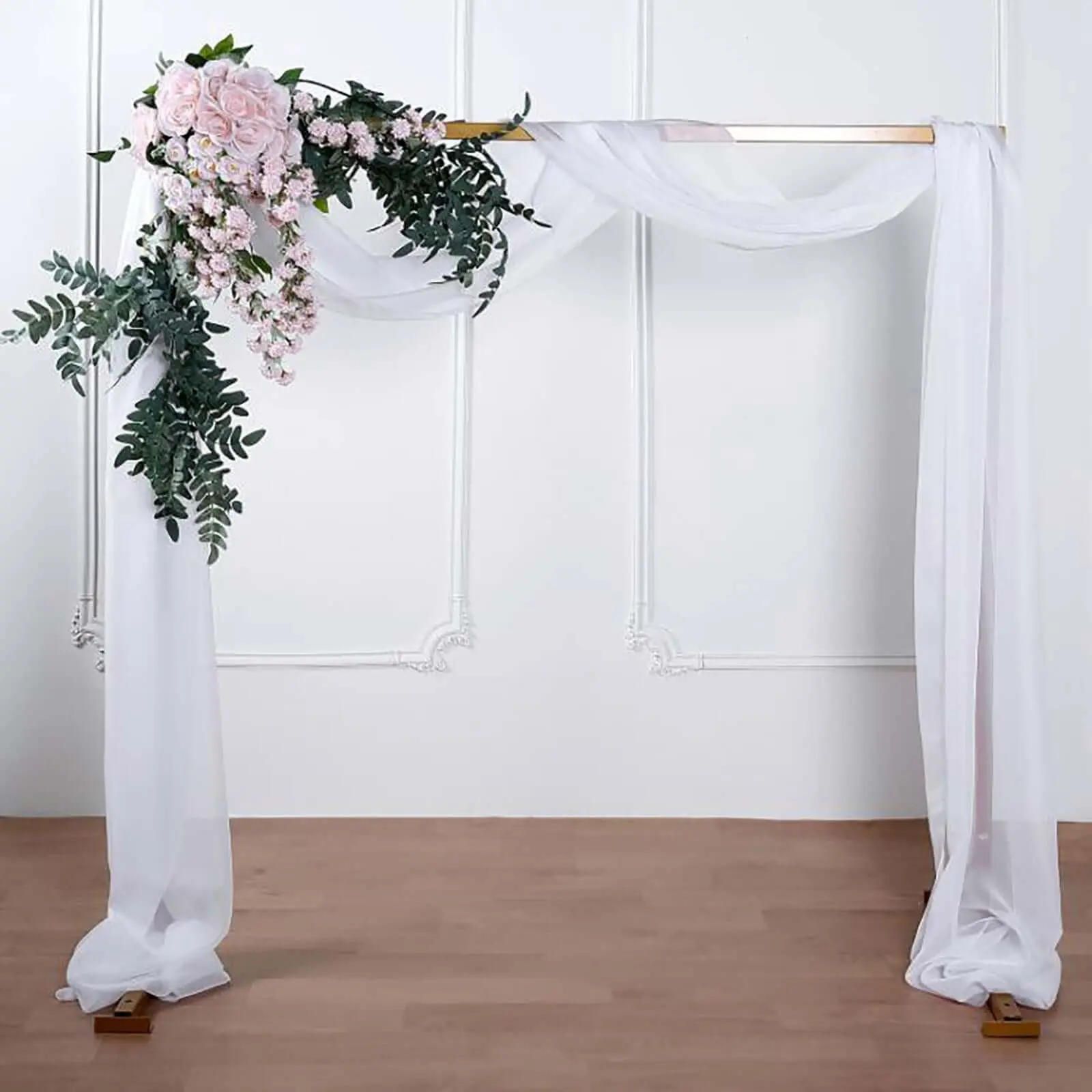 White Sheer Organza Wedding Arch Draping Fabric - 18ft Long Hangable Curtain, Wedding Party Backdrop, Backdrops for Photoshoot, Window Scarf Valance, Decor For Weddings