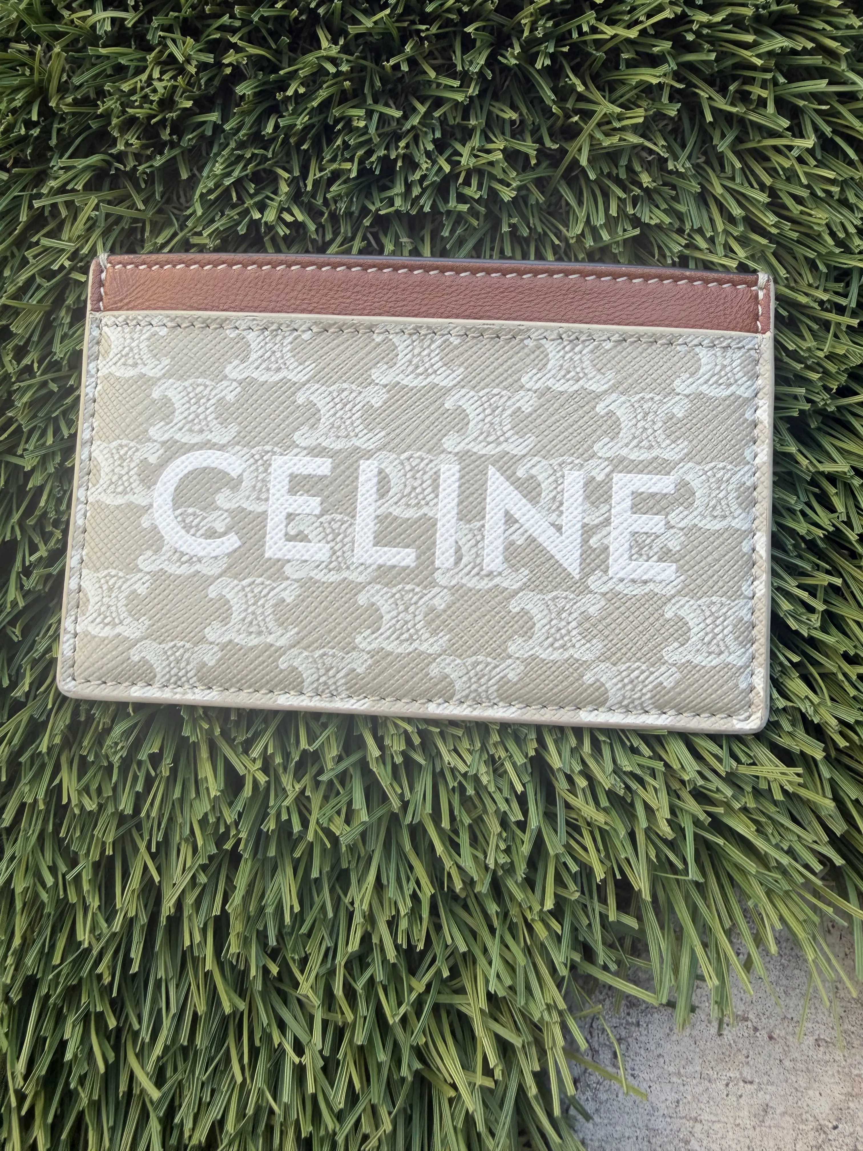 Pre-owned Celine Canvas Small Leather Goods Triomphe card holder
