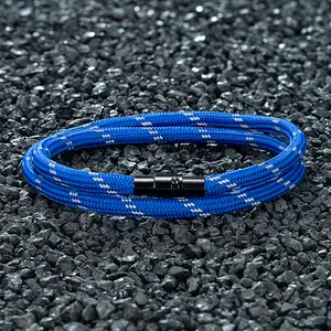 Double Layer Paracord Bracelet for Men & Women - 316L Magnetic Clasp Survival Bracelet - Outdoor Emergency Jewelry Gift