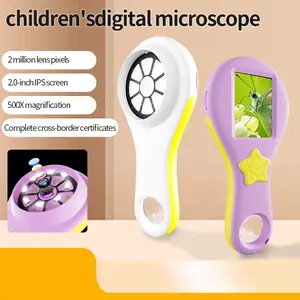 Early learning toy electronic magnifying glass. High-definition pixel images for children observing plants and insects, suitable for boys and girls aged 4–10. Mini handheld pocket digital microscope, easy to carry, fosters curiosity and a desire to explor
