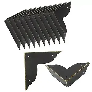 [High Quality]8Pcs Black Metal Corner Protector,2.76''x2.76'' Box 2.76''x2.76''x0.79'' 4