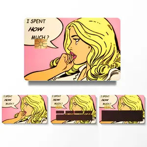 4Pcs Vinyl Credit Card Stickers – Pink Card Wraps Personalisation of Debit/Credit Cards Stickers