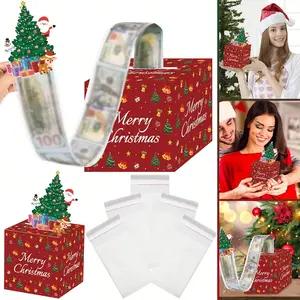 Christmas Money Box For Cash Gift Pull Surprise Money Gift Boxes For Cash With Pull Out Surprise Merry Christmas Box Holder Unique DIY Roll Ideas Cash Holder For Xmas Parties