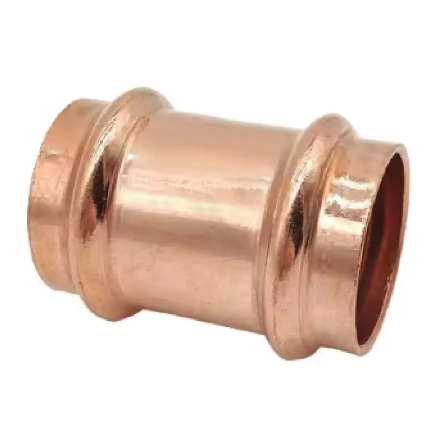 Sliding Press-Fit Copper Repair Coupling with Copper Body, EPDM O-Ring, 200 psi Rating, All Seasons Compatibility, No Center Stop for Potable Water Plumbing Applications