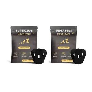 Superious Mouth Tape for Sleeping Pack of 2 (30 Pcs each pack total 60) – Hypoallergenic Sleep Tape with Breathing Hole | Anti-Snoring Solution for Men & Women | Universal Fit & Skin-Safe Night Sleep Aid