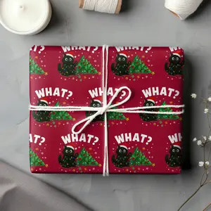 Meme Christmas Cat Wrapping Paper, Kitten Holiday Gift Wrap, Unique Meme Gift Packaging, Cute Xmas Decoration