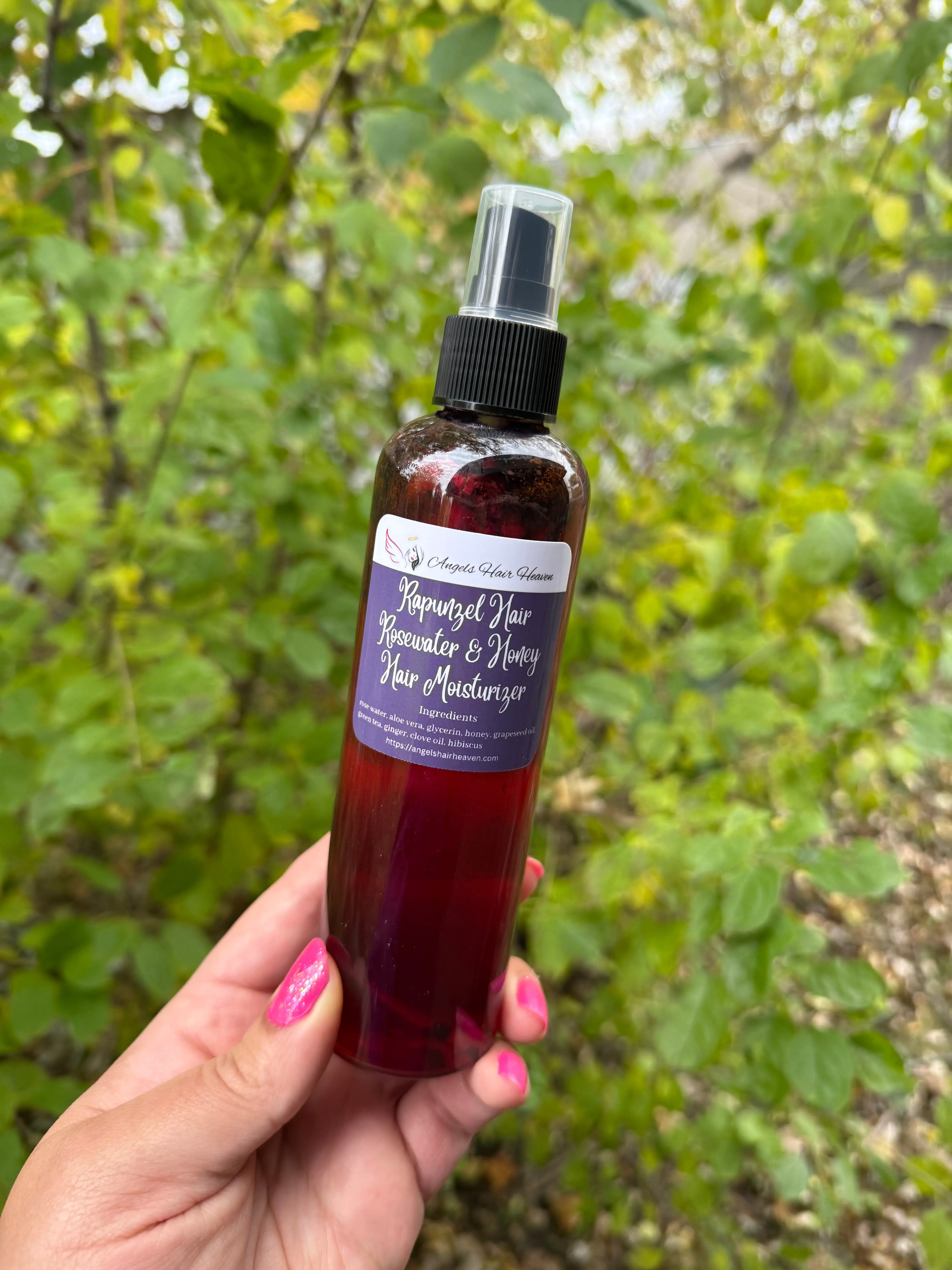 Rapunzel Hair Rosewater & Honey Moisturizer - Organic Haircare, Hydrating & Nourishing, Floral Blend for Soft & Manageable Hair Moisture Hydrate