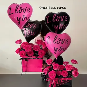 Heart Shaped Balloon, 10pcs/set Letter Print Balloon Set, Letter Balloons, Balloon Kit, Atmosphere Scene Layout Decoration Supplies for Wedding Anniversary Party