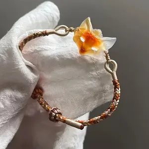 Fox mask bracelet retro ethnic style braidable rope adjustable bracelet niche design ancient style versatile hand decoration