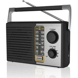 AM FM Radio with  Reception, Portable  Operated Transistor Radios, Headphone Jack, AC , Suit for Senior and Home, Black
