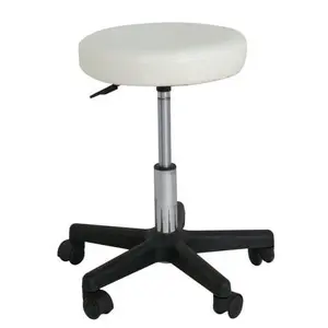 Segawe Backless Salon Bar Stools Rolling Chairs PU Leather 250lb Capacity, White