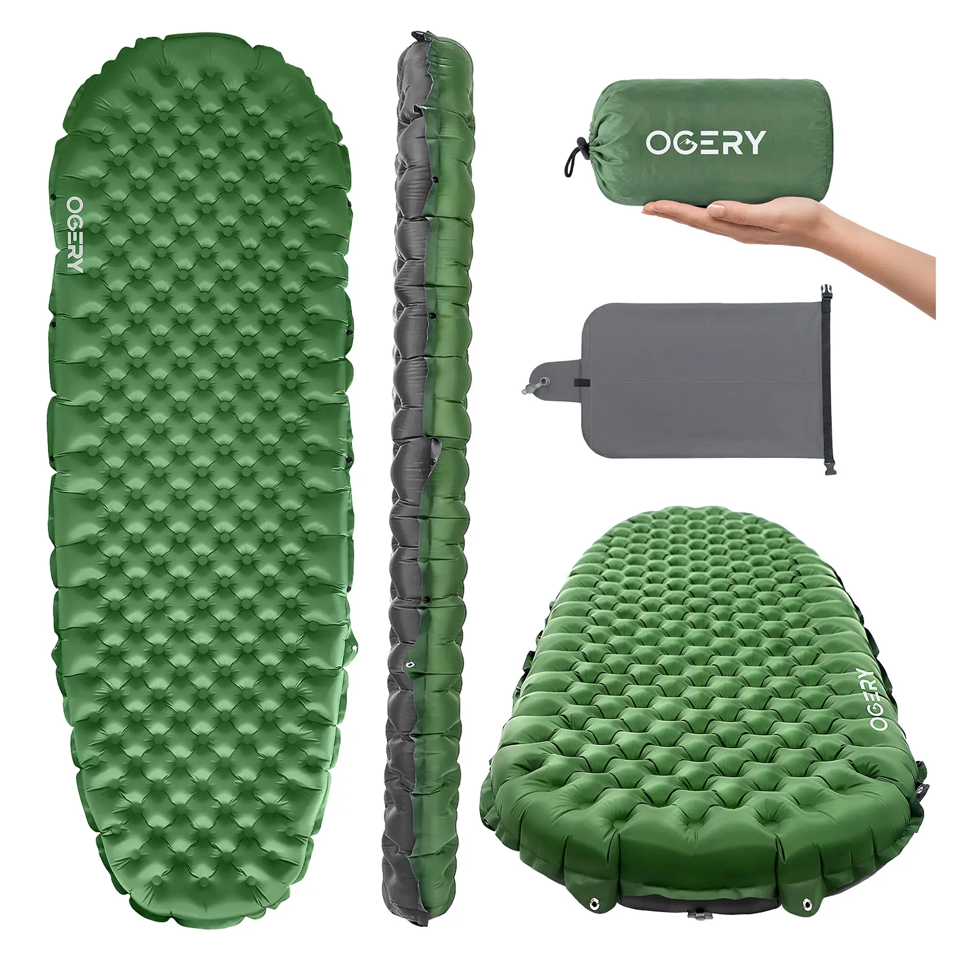 OGERY Sleeping Pad for Camping, R-Value 9.0 Insulated 4 Season Sleeping Mat, 4.7" Thick Ultralight Inflatable Camping Air Mattress with Pump Bag, Compact for Cold Weather summerwins,back to school,back to school haul