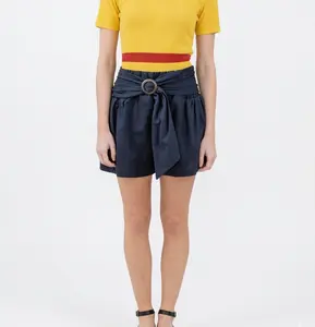 Navy Blue High-Waist Shorts | Premium Cotton Tailored Fit | Summer Essential | Casual to Smart-Casual Wear