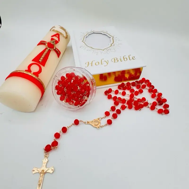 Curio Pascual Bilingual English-Spanish Wax Confirmation Ceremony Gift Set for Boys/Girls - 7in High, 2in Wide, Versatile Design, Decoration, Festive Home Party Supplies