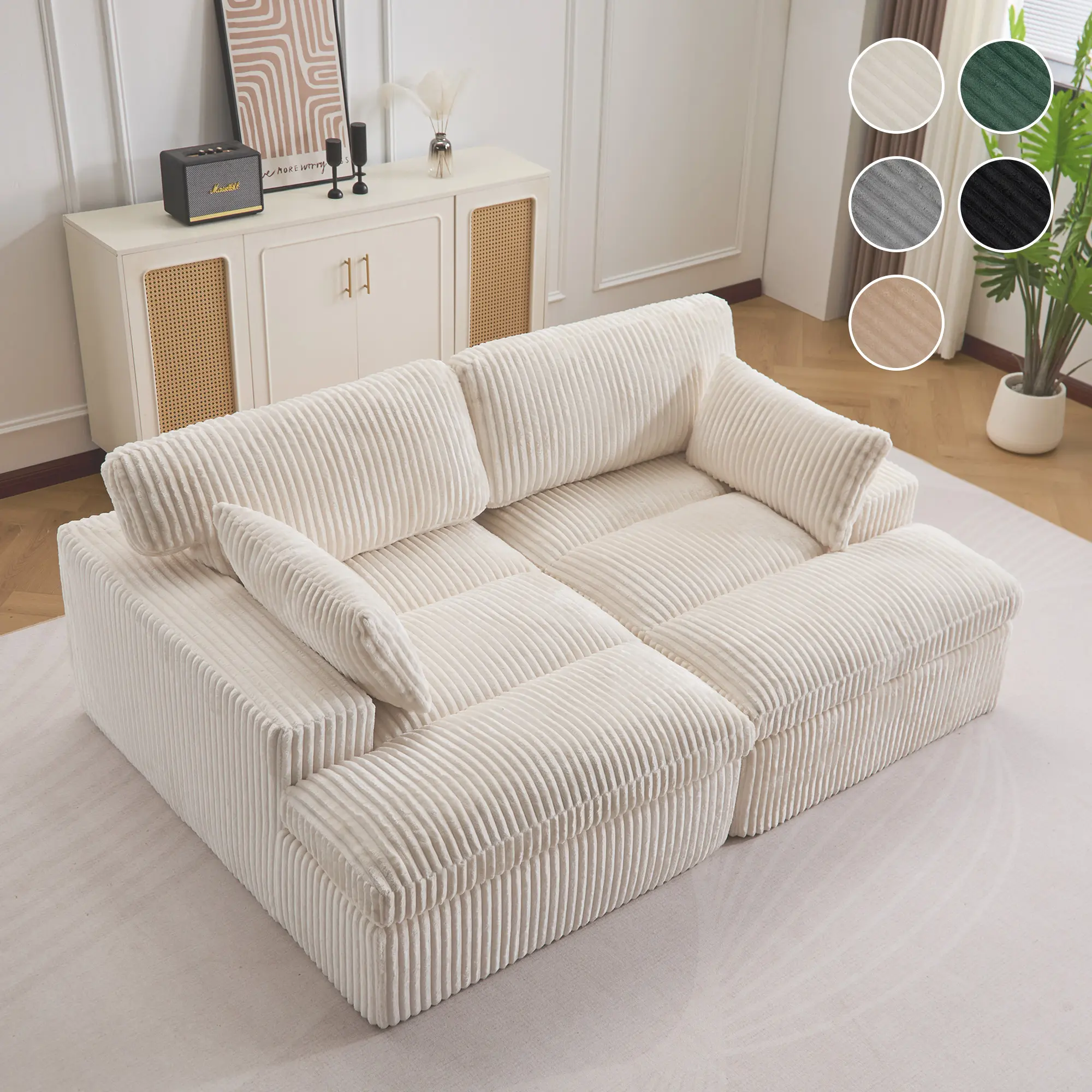 Cloud Modular Couch bed，Sectional Sofa Set with Deep Seat, Upholstered Boneless Couches for Living Room&Bedroom No Assembly Required