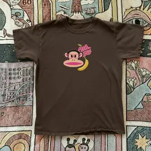Cute Paul Frank Graphic Baby Tee – Y2K Vintage Cartoon Aesthetic Top