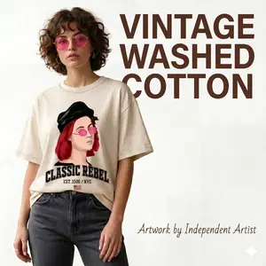 Vintage Washed Cotton Graphic T-Shirt –  Streetwear Relaxed Fit Tee, Everyday wear Street style Casual outings Effortless fashion Breathable Soft Crewneck Tshirt graphic tee oversized shirts Cotton U Acid Washed Lightweight Cotton T-Shirt