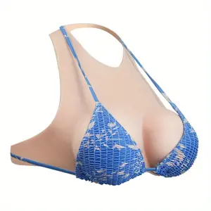 2026Breastplates Chest Hanging Neck Silicone Breast Simulator, Silicone Fake Breast, Fake Breast, Prosthetic Breast, Refreshing And Easy to Wear, Fashionable And Comfortable, Suitable for CD Dressing And Post Mastectomy Dressing Queen
