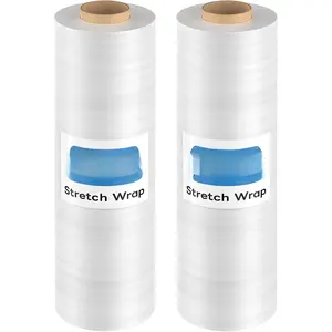Stretch Wrap, 1000  60 Gauge Clear Stretch Film for Furniture & Pallet Wrap, 15 Inch Industrial Strength Plastic Shrink Wrap Roll, Heavy Duty Shrink Film for Moving & Storage, 2 Pack