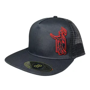 ANXD King K Maoli Flag Black Mesh Snapback Hat | 58cm Adjustable | Red 3D Puff Embroidery | Double Portion Supply