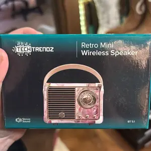 Vintage Speaker - Classic Design with Camo Floral and Black Patterns - Retro Style Audio Device