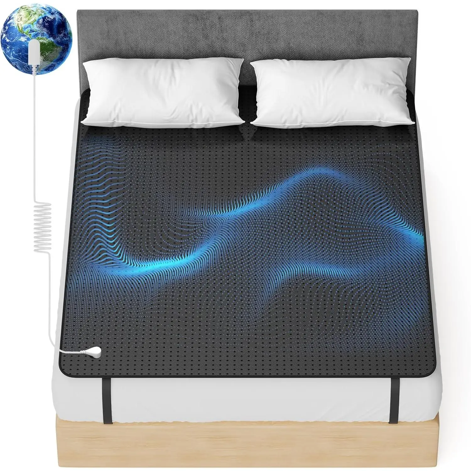 Grounding Mat for Bed, Grounding Mat Full Size, Grounding Mattress Pad for Sleeping, Stress, Enjoy Grounding Indoors,54'' * 78''