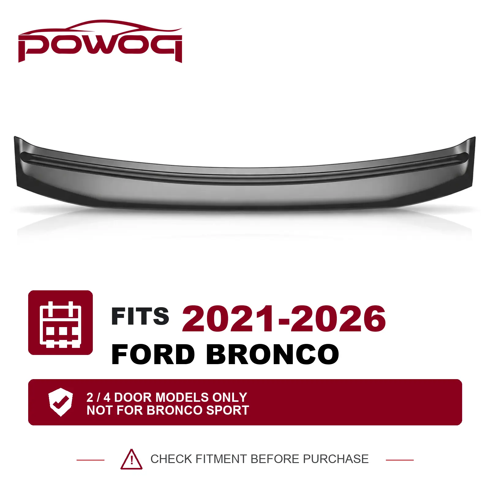 [Fits 21-26 Bronco] Hood Deflector Compatible with 2021-2026 Ford Bronco 2/4 Door Hood Protector ABS Glossy Black Shield Replacement for 2021-2026 Ford Bronco Accessories