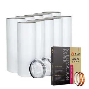 A-SUB 10 Cups Sublimation Set with 2 Rolls of Tape & Sublimation Paper for DIY Creative Projects Perfect for Personalized Drinkware