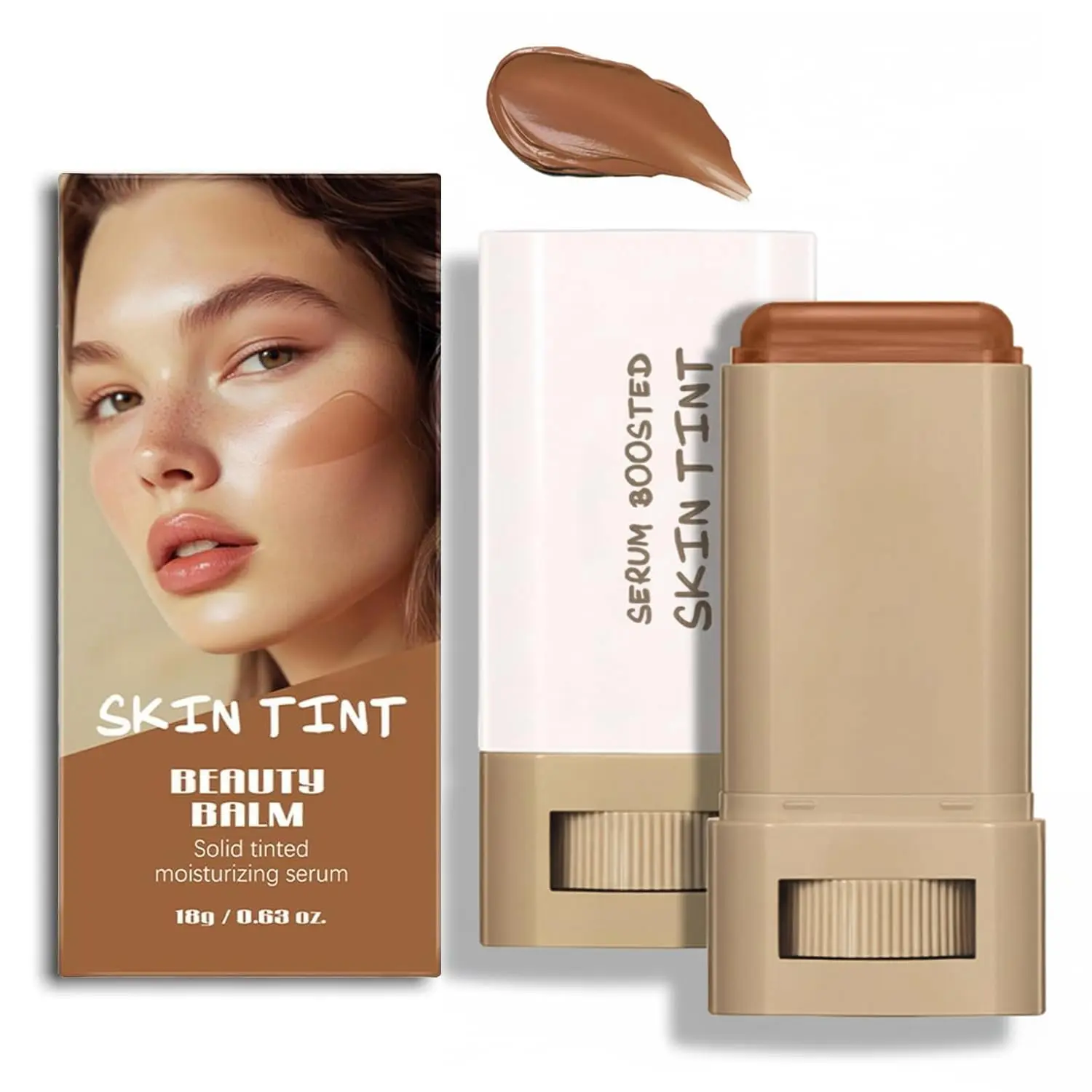 Beauty Balm Serum Boosted Skin Tint, Foundation Stick, Tinted Moisturizer, Concealer Stick for Foundation Makeup, Full Coverage Foundation, Contour Sticks for Face Makeup, Radiant & Dewy Finish (#03) BB Cream