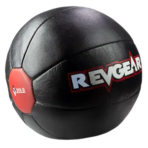 RevGear 20LB Leather Medicine Ball - Triple Stitched for Long Lasting Toughness - Available in 9, 12, 15, and 20 lbs - 100% Leather - Solid & Durable Design