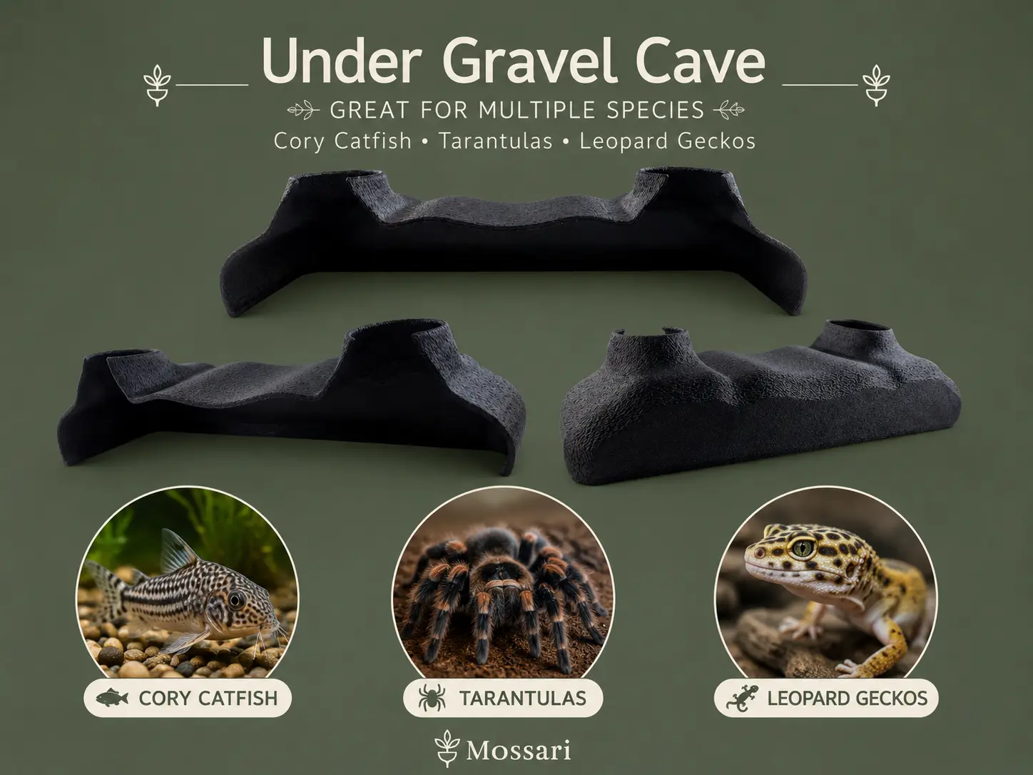 Under Gravel Cave for Aquariums & Terrariums – Cory Catfish, Tarantula & Reptile Hide