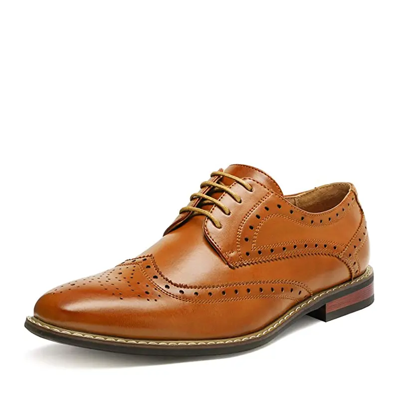 【BRUNO MARC Anniversary】 Men's Sophisticated Brogue Wingtip Oxford Shoes - Anti-Slip, Lace-Up, Low Heel Dress Shoes for Brogue & Classic Styles, Brogue Men's Oxfords, Classic Men's Oxfords tiktokshopbacktoschool