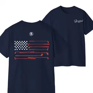 2025 Golfing Flag T-shirt, Double-Sided Graphic Gulf Tee for Men and Women, Gift Menswear Top Shortsleeve