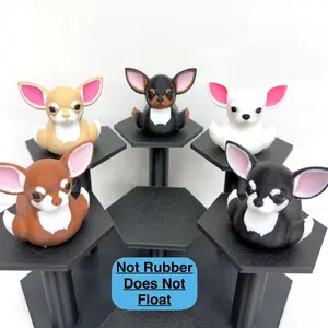 Chihuahua Dashboard Duck Figurine 3D Printed Animal Decorative Figurines Collectible Set for Dashboard & Desk Decor