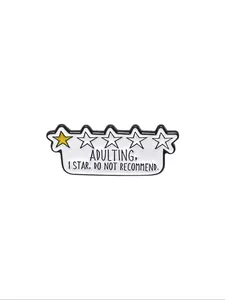 1 Star Adulting Badge, Funny Office Gift, Humor Quote for Millennials, Self-Deprecating Pin for Stress Relief, Fashion Accessory