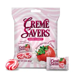 Strawberries and Creme Hard Candy | The Taste of Fresh Strawberries Swirled in Rich Cream 3oz Bag
