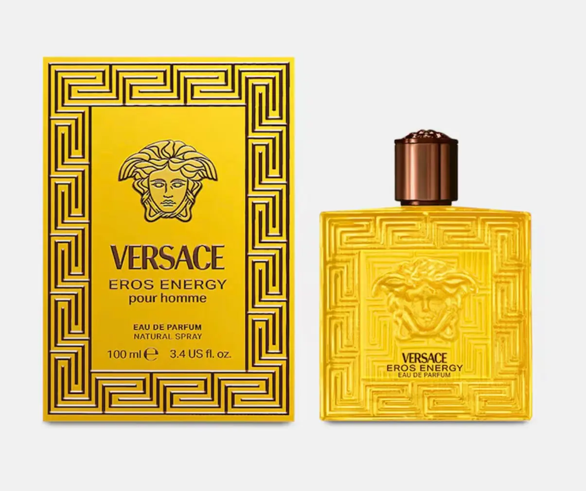 Versace Eros Energy Eau de Parfum Spray Cologne Men's Fragrance, Dazzling Mint Men's Fragrance, 100 Ml Bottle, Cedarwood Base, Fresh, Lemon, Spray Bottle