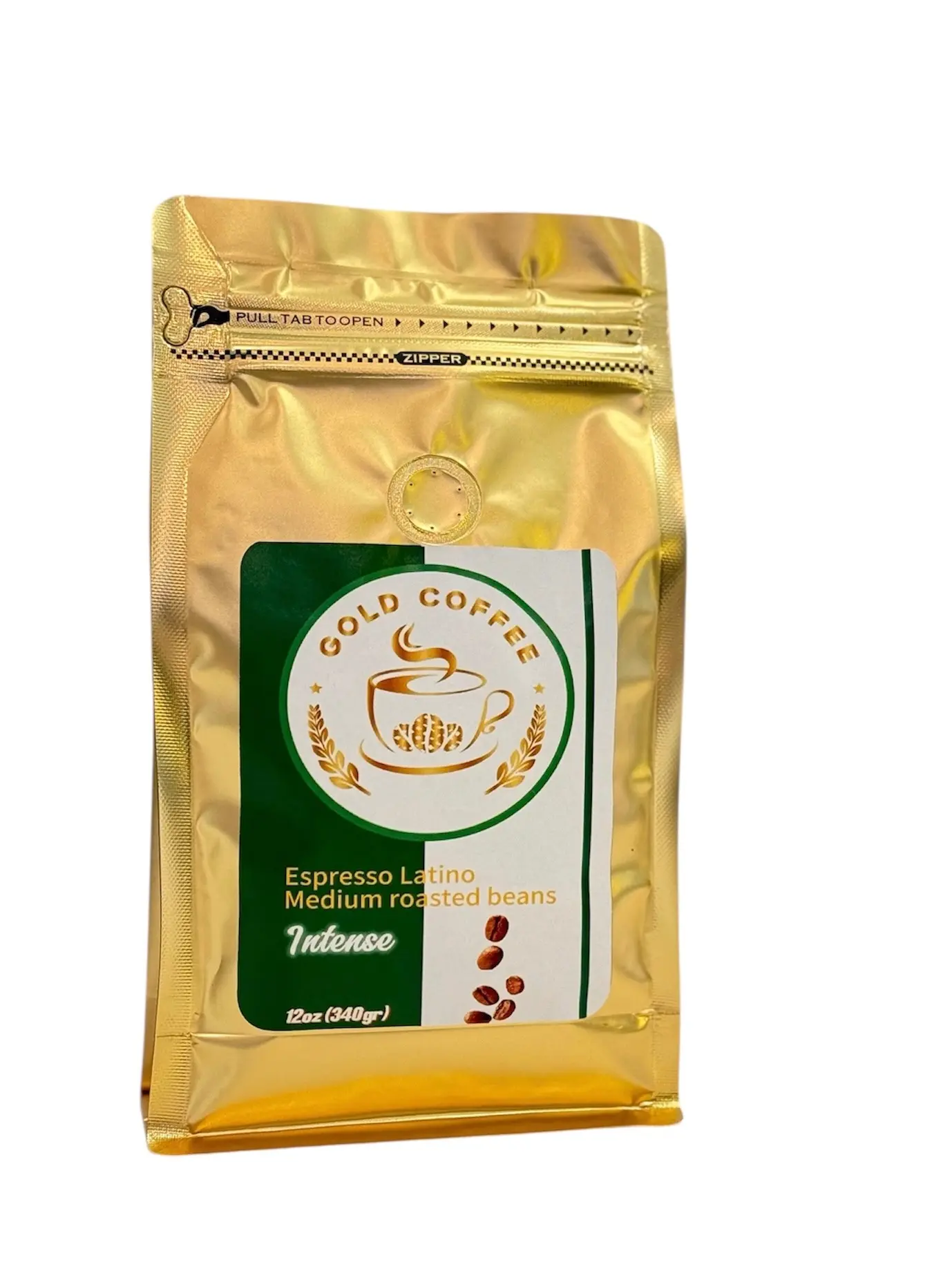 Gold Coffee Espresso Latino Intense Medium Roasted whole coffee Beans 12oz 340gr Premium Quality