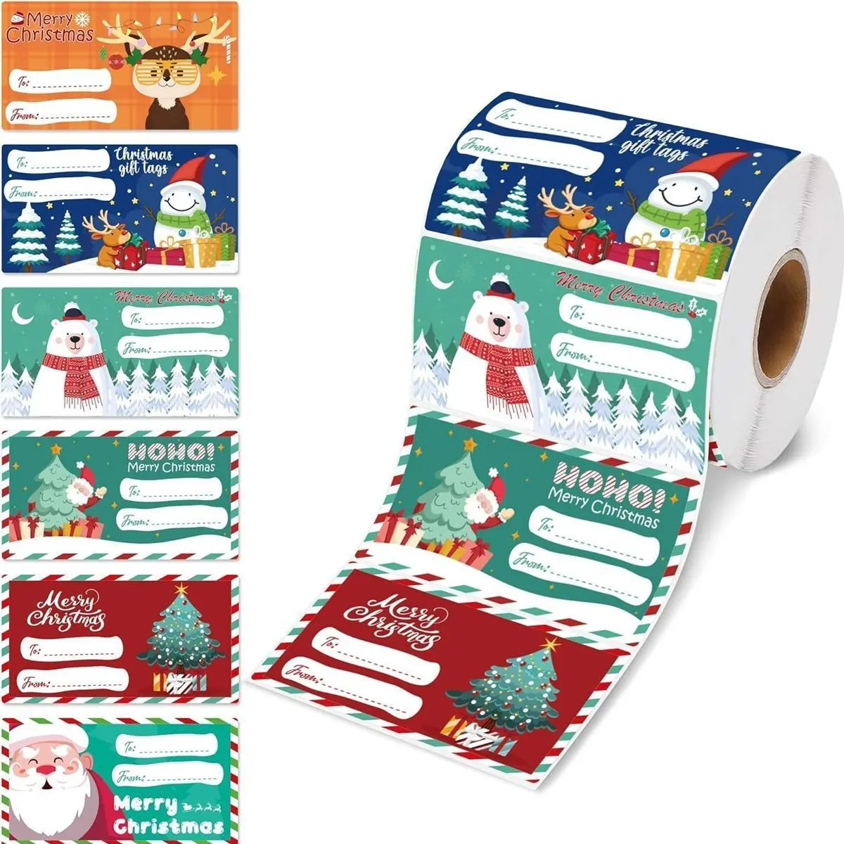 2 pack Christmas gift tags, 200 each, suitable for all ages - wrapping paper and gift bag (2.95 x 1.6 inches) synthetic.