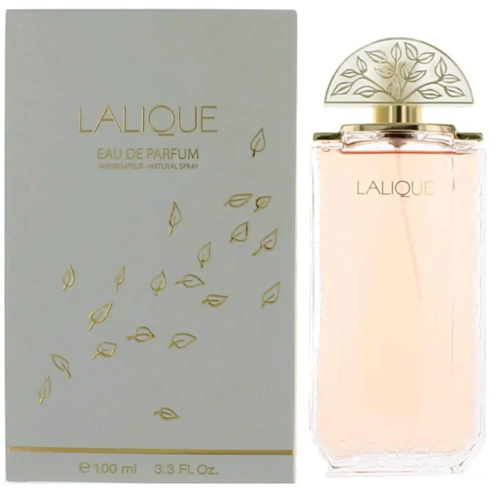 LALIQUE Women's EDP Natural Spray - 3.3 oz (100ml), Female Fragrance with Leaf Motif Cap, Minimalist Box, Bottle