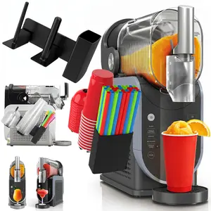 Slushie Machine Cup Organize - Cup Organizer for Ninja Slushie Machine FS301 & FS300, 3-in-1 Side-Mounted Holder for Cups, Lids & Straws