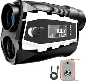 LCD External Scrren Range Finder PF2L with Magnetic Golf Rangefinder Slope Switch with Feet/Yard/M Range Finder Golf with Scanning, Golf Rangefinder Fast Flag-Lock with Vibration，Perfect New Year Gift Idea