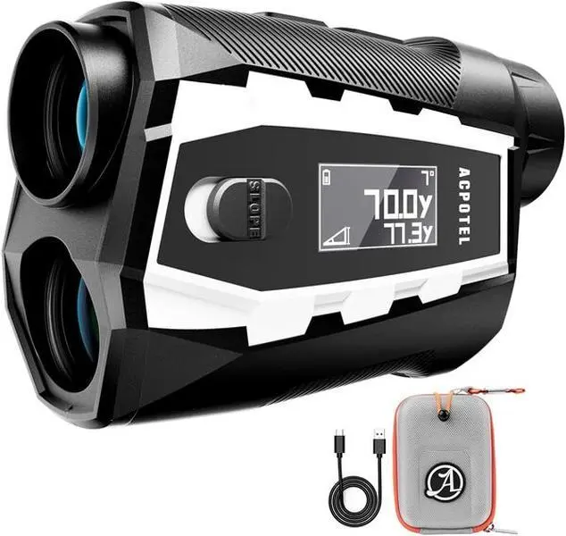 【DealsforYouDays 】LCD External Scrren Range Finder PF2L with Magnetic Golf Rangefinder Slope Switch with Feet/Yard/M Range Finder Golf with Scanning, Golf Rangefinder Fast Flag-Lock with Vibration，Golf Accessories for Men, Golf Gifts