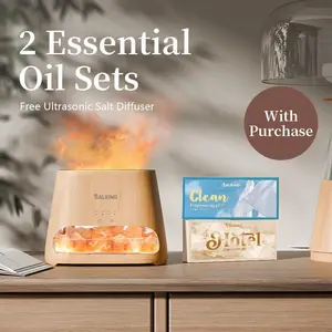 【TikTok Shop Weekly Deals】SALKING  Salt Lamp Diffuser, Cool Mist Humidifier, Aromatherapy & Pink Salt Rock,Ultrasonic Essential Oil Diffuser with Ambient Glow, Large capacity(For Bathroom/Balcony/Kitchen/Nursery/Storage room)