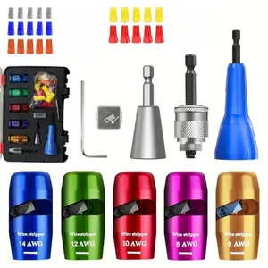 Wire Stripper Twister Tool for Drill, 2026 Upgraded Wire Stripping Tool & Wire Twisting Connector for Cutters 6-14 AWG, 9 In 1 Professional Electrician Wire Nut Twister Stripping and Twisting Tool
