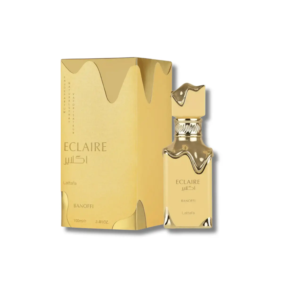 Lattafa Eclaire Banoffi Eau de Parfum, 3.4 fl oz Unisex Gourmand Fragrance with Banana Caramel, Vanilla & Musk Notes, Edp, Vanilla Scents, Banoffee, Youth, Unisex Sweet Vibe, Vanilla Base